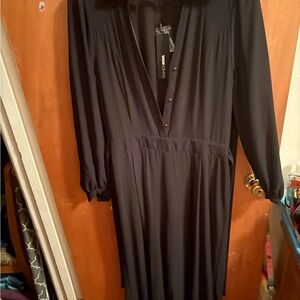 Who What Wear Navy Long Sleeve Dress